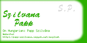 szilvana papp business card
